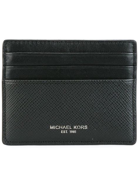 michael kors card case black|michael kors credit card wallet.